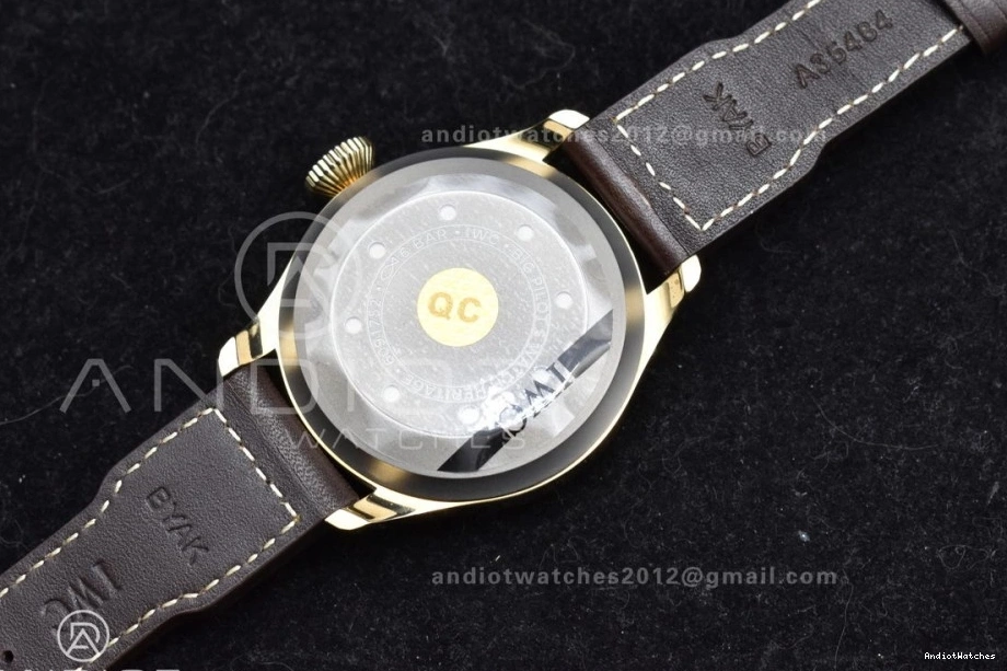 on Dial ZF IW501005 Leather Minimalist Strap Best Real Brown Big A 519 Bronze Black Edition 1:1 Pilot 0407